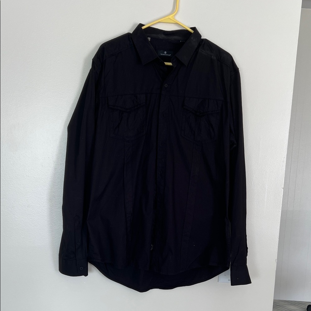 Men’s Buckle 7 Diamond Black Button-Up Shirt